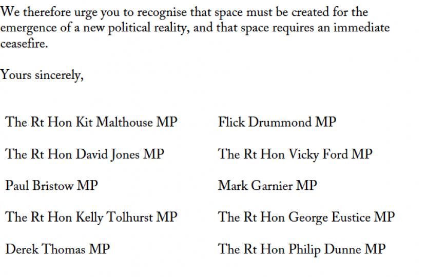 ceasefire letter signatories